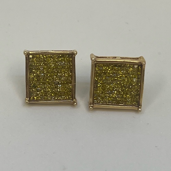 Yellow Diamond Earrings - Picture 1 of 11